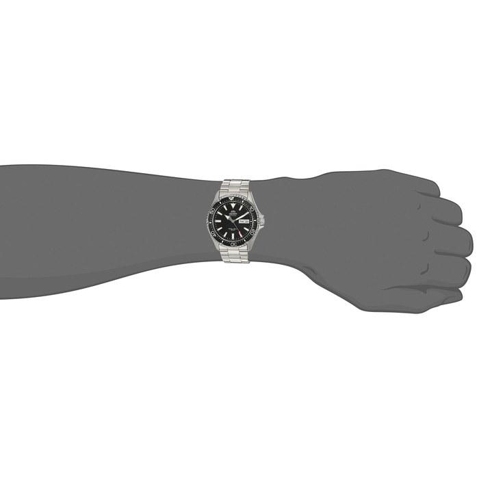 Orient Men's Kamasu Stainless Steel Japanese Automatic Diving Watch, Black - Metal Bracelet, 41.8 Mm.
