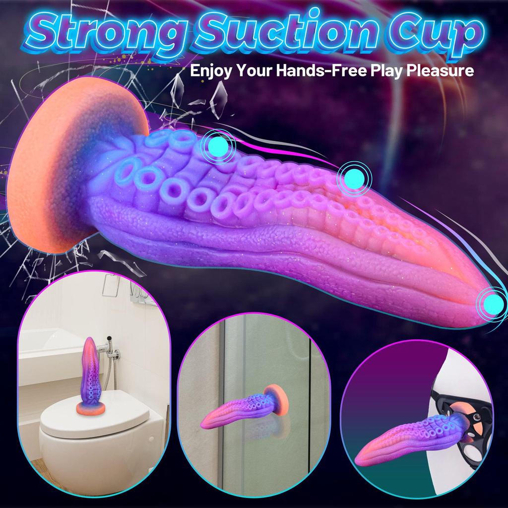 Luminous Silicone Octopus Phallus Super Large Anal Plug Self-Stimulator for Women