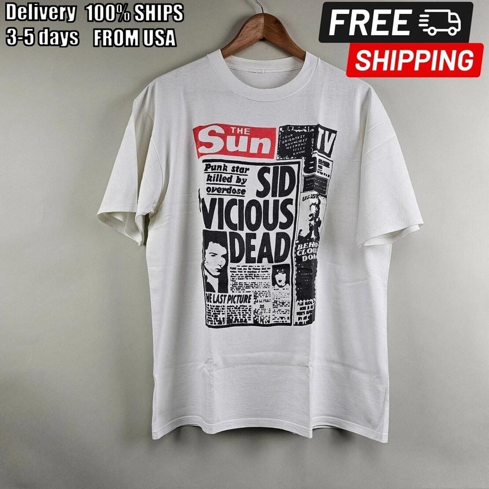 90s The Sex Pistols Sid Vicious Dead Vintage Punk Skinhead T shirt Unisex T-Shirt XL