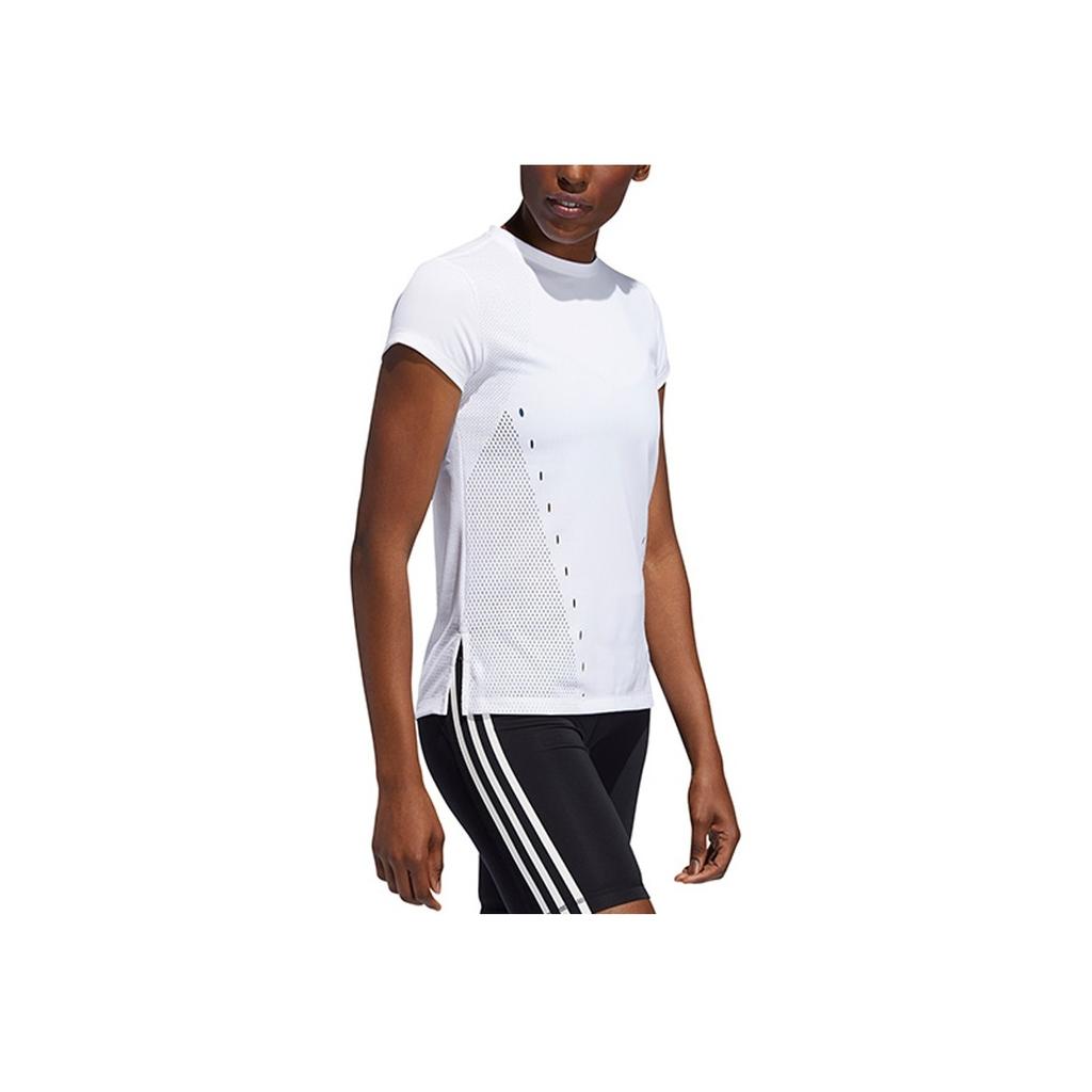 Adidas Engineered Fitness Training Sports Short Sleeve T-Shirt Women Tops White FH8070