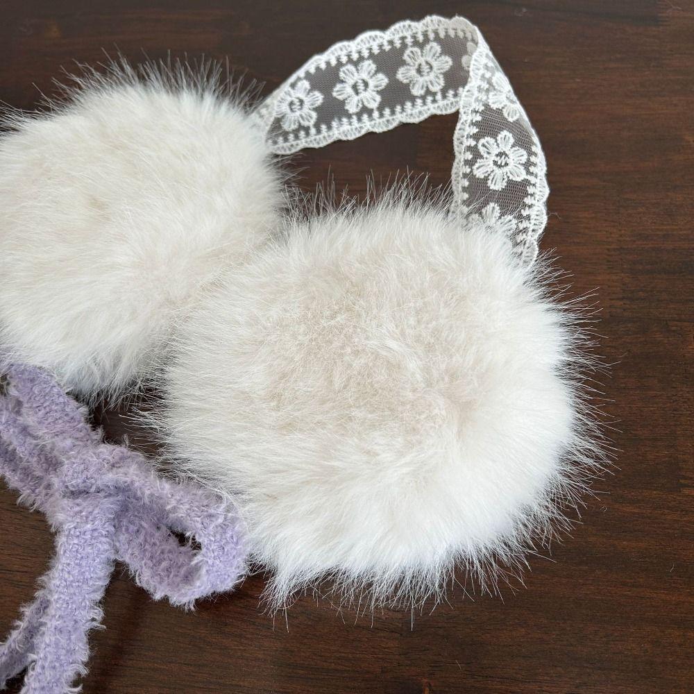 Thicken Lace Plush Earmuffs JK Headwear Ear Cover Cute Winter Earmuffs  Student