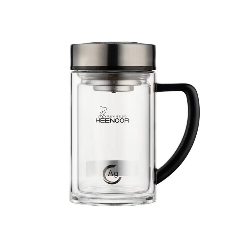 

Heenoor Antibacterial Double-Layer Glass Water Bottle