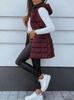 Women's Mid-Length Plus Size Solid Color Hooded Zipper Vest Jacket - Europe 2025 Collection