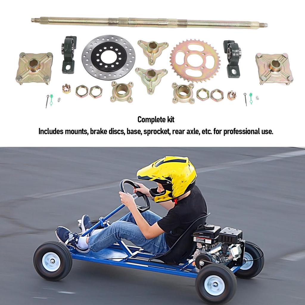 Go-Kart Hinterachs-Kit Ritzel Widerstandsfähig Erhöhte Stabilität Go-Kart Hinterachs-Baugruppe 160mm Bremsscheibe für ATVs