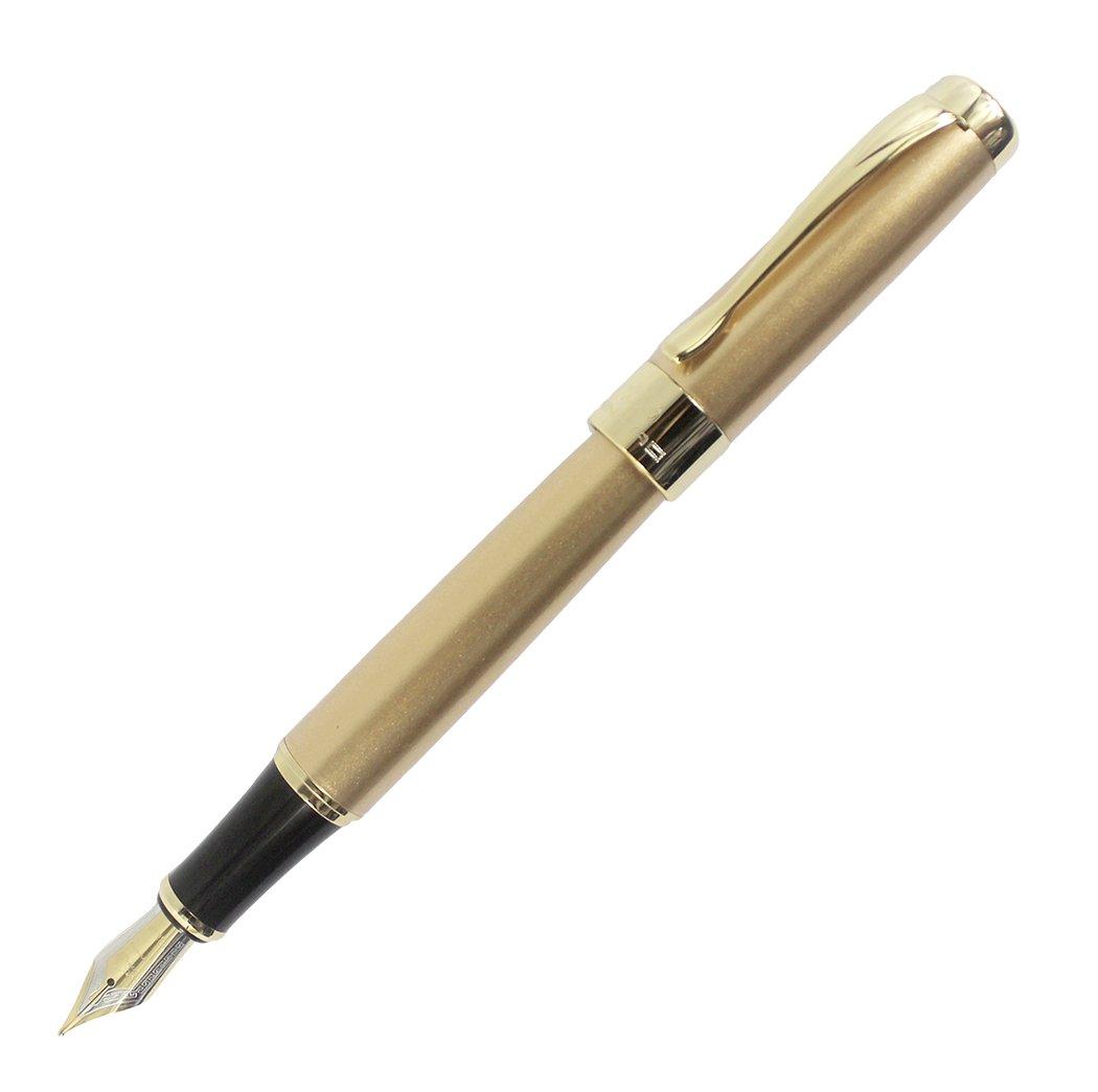 

Gullor Jinhao 18KG PM Size Nib Fountain Pen Converter Included Champagne Gold -