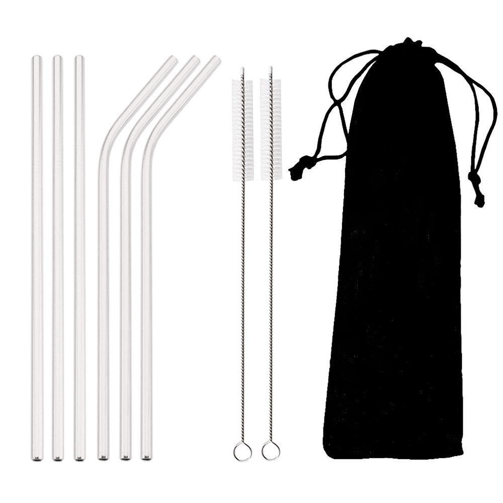 

9Pcs Reusable Coloful Straw Set 304 Stainless Steel Straw Straight Bent Drinking Straw With Cleaning Brush Home Bar Accessory срібний