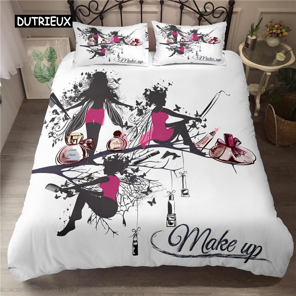 Feen-Bettbezug-Kollektion Musik Blume Schmetterling Schöner Bettdeckenbezug Mädchen Cartoon-Stil Doppelgröße Queen-Size King-Size Größe Polyesterstoff