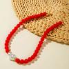 Accessories, simple beaded color bracelet jewelry set, geometric creative special-shaped imitation pearl necklace