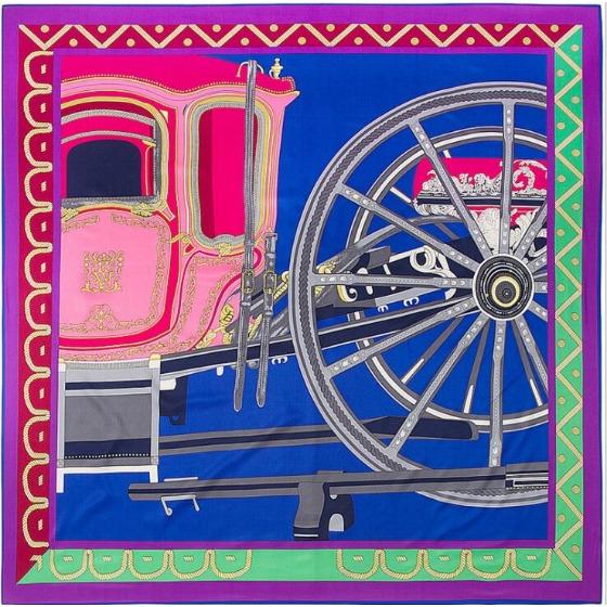 130*130cm  Luxury Brand Twill Silk Scarf Bandana Carriage Printing Scarves For Women Headband Large Square Scarves Sh