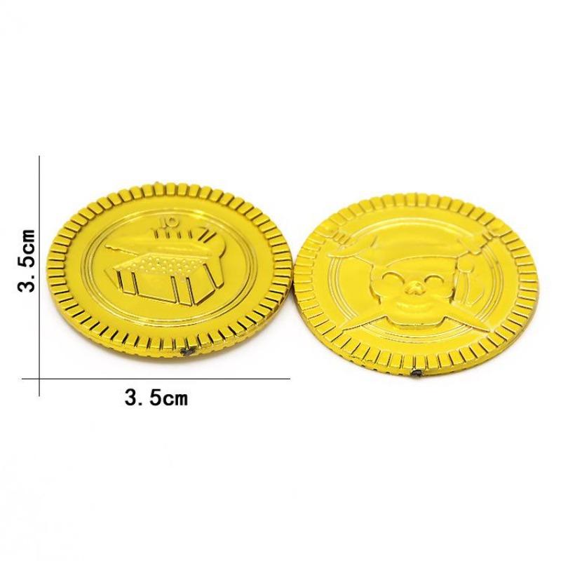 10 ks Pirátské zlaté mince Plastové zlaté mince Rekvizity Hra Příslušenství Zábavné hračky pro děti Zlaté mince Rekvizity (Zlatý)