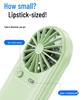 Compact USB Rechargeable Pocket Fan: Handheld Lipstick-Sized, Strong Wind, Digital Display, Stepless Speed Control