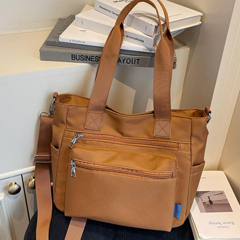 Large Capacity Shoulder Bag for Women Autumn Winter Zipper Shopping Canvas Handbags 2025 New Versatile Crossbody School Bags