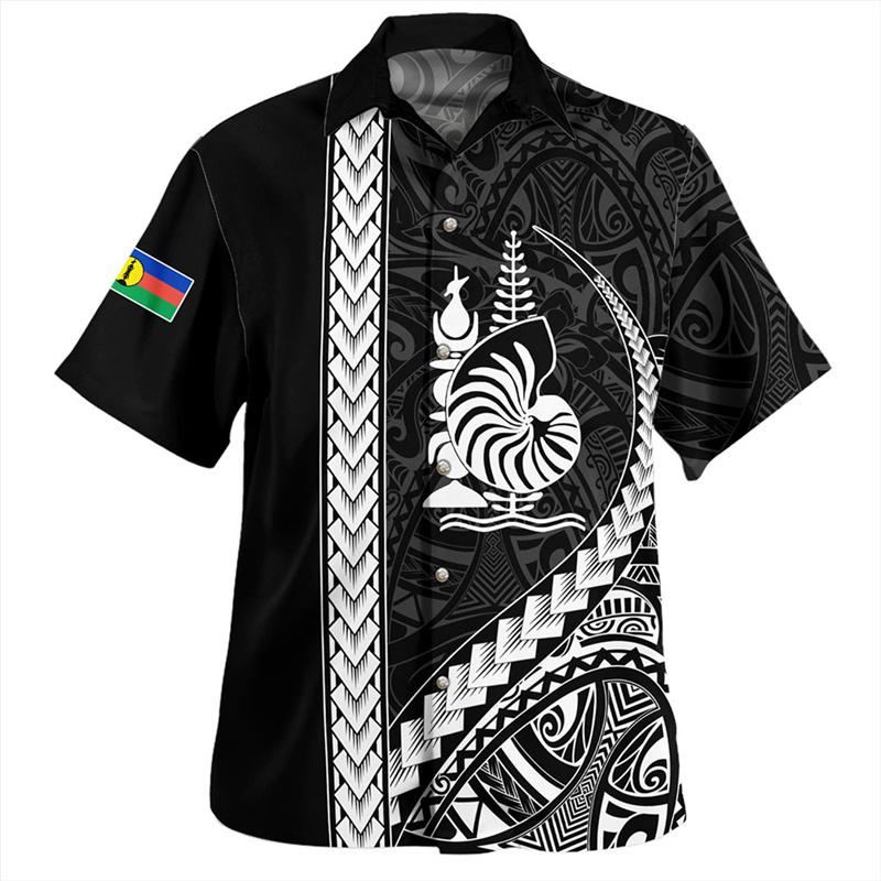 Harajuku Summer New 3D New Caledonia Flag Printing Shirts Nouvelle-Calédonie Emblem Graphic Short Shirts Men Fashion Clothes Top