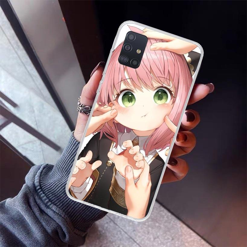Anime S-Spy Family Anya Phone Case For Samsung Galaxy A12 A52S A42 A32 A22 A51 A50 Note 20 Ultra 10 S10 Plus A71 A70 A31 A30 A10