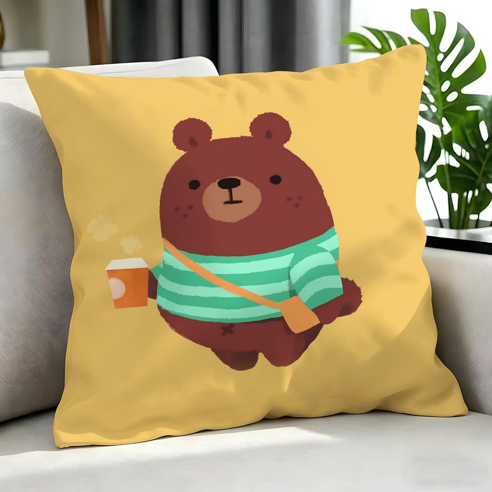Cute Cute Little Bear Cushion Cover Cushion Cover Set 4Pcs 50X50 45X45 40X40 Pillowcase Decorative Sofa Home Decor