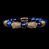 New Trend Double Leopard Head Handmade Tiger's-eye Bracelets  Accessories Handmade Men's Jewelry Pulseras Homme