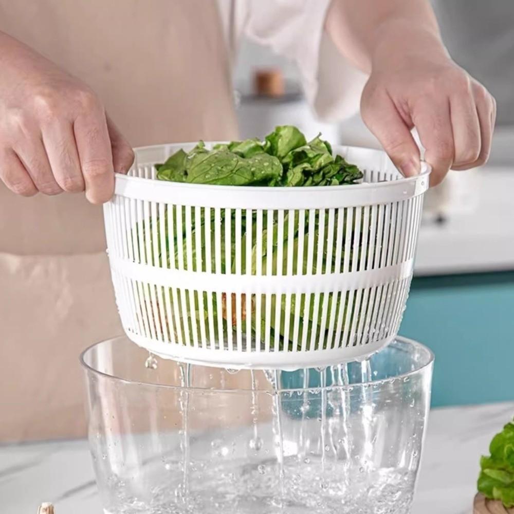 3 L Capacity Vegetable Salad Spinner Press-type Vegetable Washer Salad Dryer Mixer  Fruit Washing