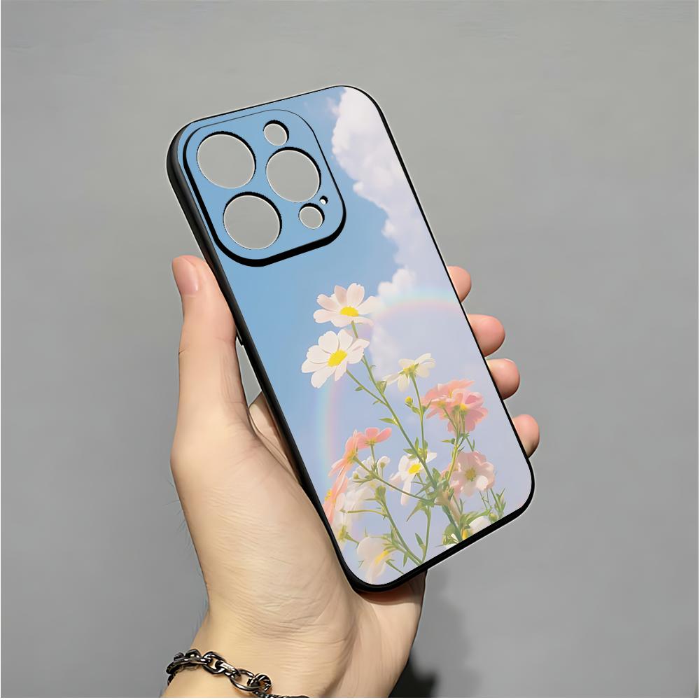 Daisy Phone Case For IPhone 16,15,14,13,12,11,XS,XR,X,8,7,Pro,Max,Plus,mini Silicone Black Cover