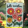 Hello Sunshine Oral Garden Ag Double Sided Spring Summer Burlap House Ag Outdoor Seasonal Decorations for Garden Yard  SSL