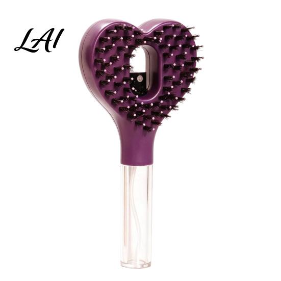 Scalp Massage Brush Heart Shape Spray Hair Brush Frizz Control Portable Detangling Comb 55ML Refillable Misting for Dry Flyaway & Tangled Smoothing
