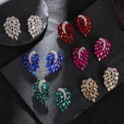Engelsflügel Strass Ohrstecker für Damen Einzigartig Übersteigert Temperament Pendler Mode Ohrstecker Schmuck
