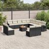 Vidaxl 14-Cz. Tuin Lounge Set, Zwarte Rotan Pe Kussens