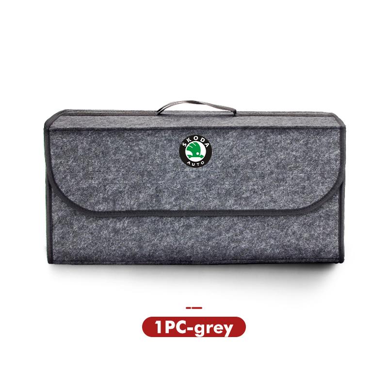 For Skoda Car Logo Trunk Storage Box Large Capacity Tool Organiser Bag Accessories S Kodiaq Octavia 2 3 Yeti Karoq Rapid Fabia