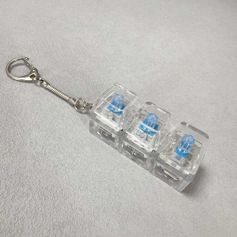 3Keys Keyboard Key Chain DIY Button Finger Keyboard Caps Stress Relief Toy Bag Pendant Transparent Shaft Decompression Toy Gift