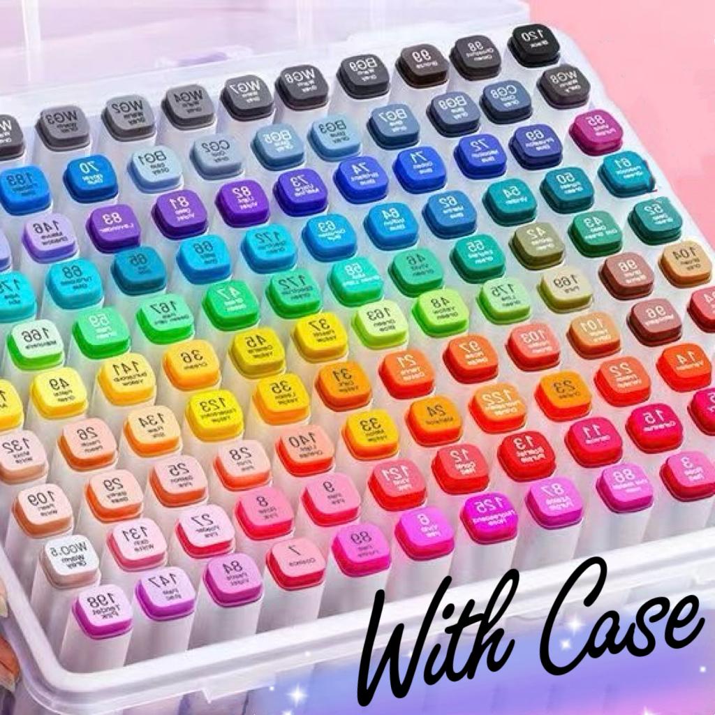 24pcs Double Headed Sketch Markers with Storage Box ,For Art Drawing Comics Design