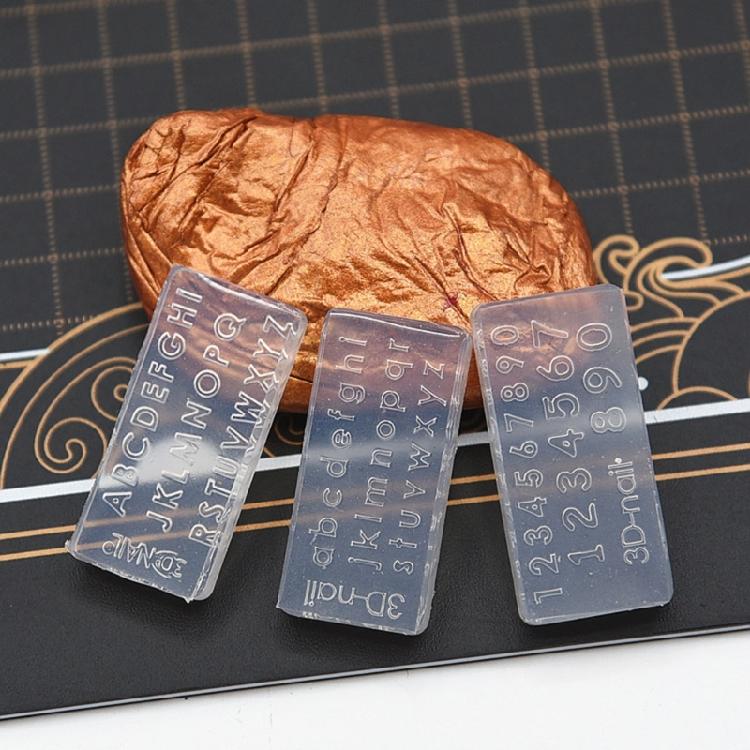 5Pcs/set Nail Art Molds UV Epoxy Resin Glue Silicone Mould Letters and Numbers