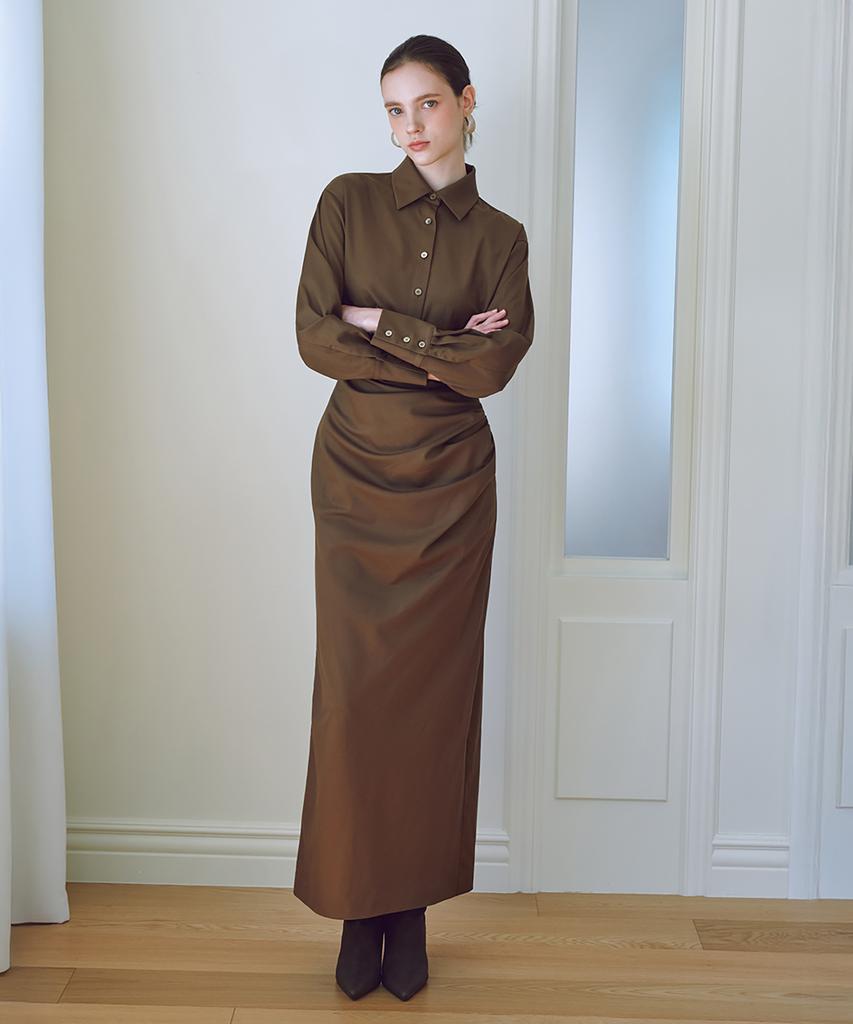 Julie And Kara 25Fw Collar127 Gbtn Luce Dress Brown