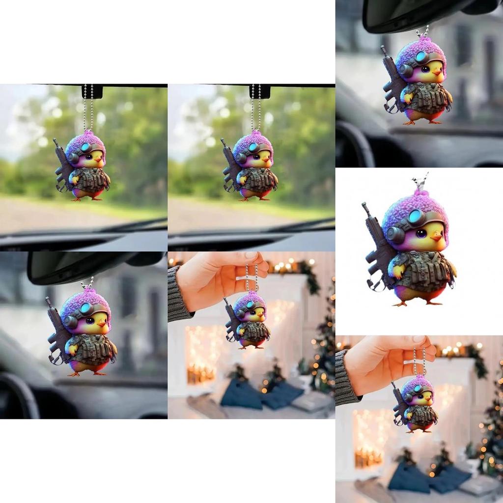 Cute Cartoon Battle Little Yellow Chicken Pattern Pendant For Auto Interior Accessories