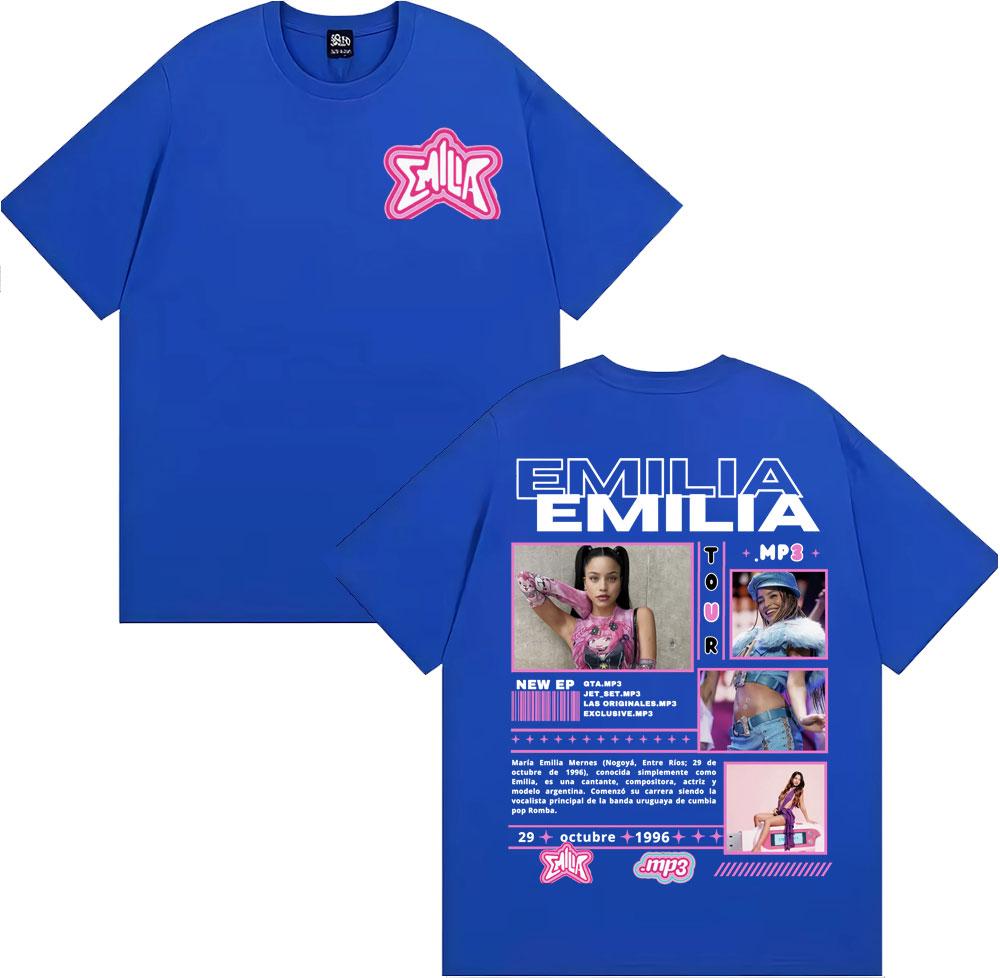 Singer Emilia Mernes MP3 Tour 2025 Graphic T Shirt Men Women Fashion Aesthetic High Street T-shirts Casual O-Neck Cotton T-shirt