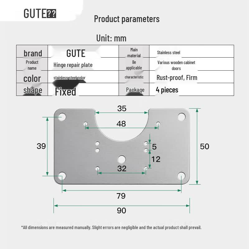 GUTE Cabinet Hinge Repair Plates