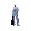 Jordan T-shirt Sportiva Casual Retro Americana con Stampa di Lettere e Numeri Dopamina, Vestibilità Larga, Traspirante, Girocollo, Manica Corta, Spalle Cadenti FQ0362-456