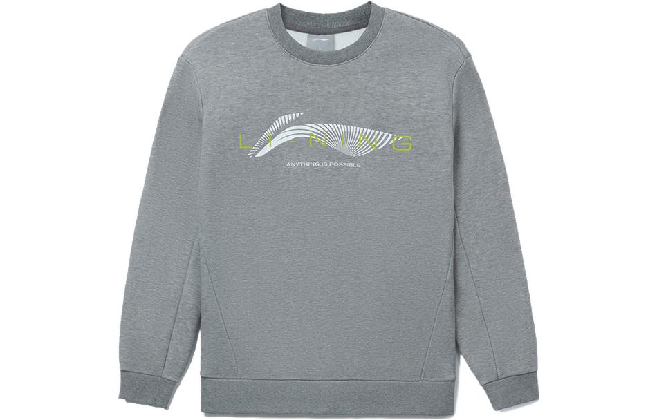 Li Ning Sports Life Collection Sweatshirts Unisex Gray Crew Neck Thickened Regular AWDRC25-3 XXL