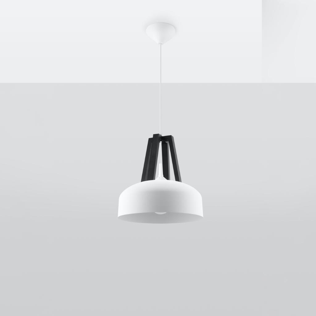 Lampa Wisząca Satura 1 E27 Biały Wood Lumilo 03.387.87