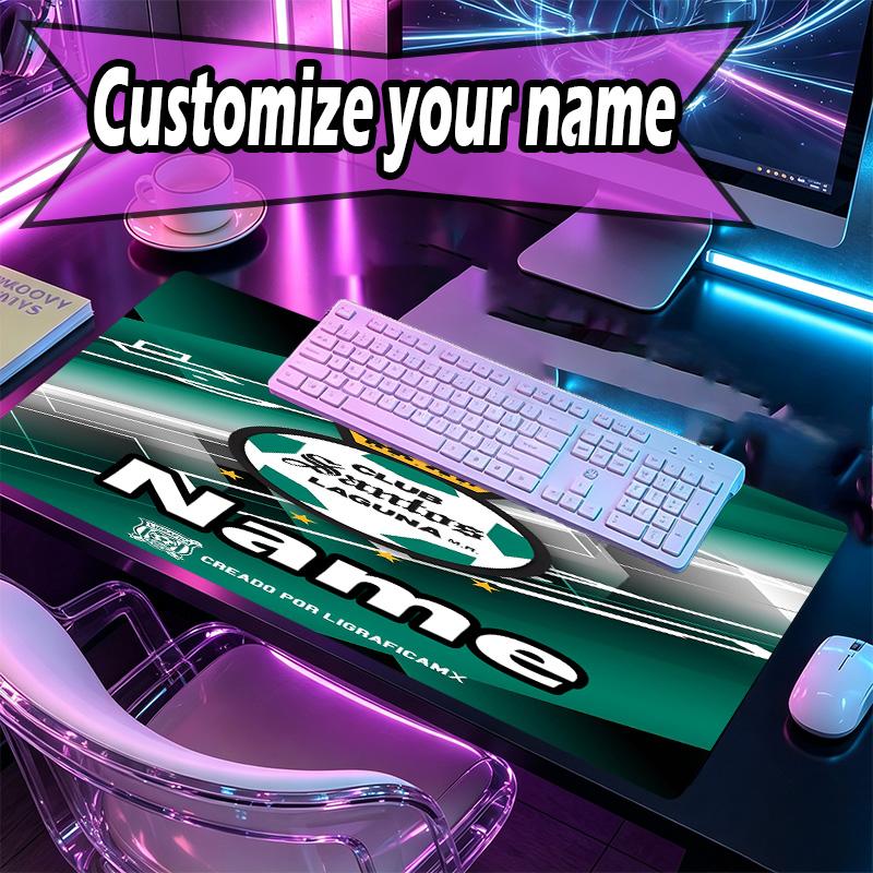 Custom Name Personalized Club Santos Laguna Pattern Mousepad, Laptop PC Desk Mat, Decorative Desk Mat for Home Keyboard Pad Gift