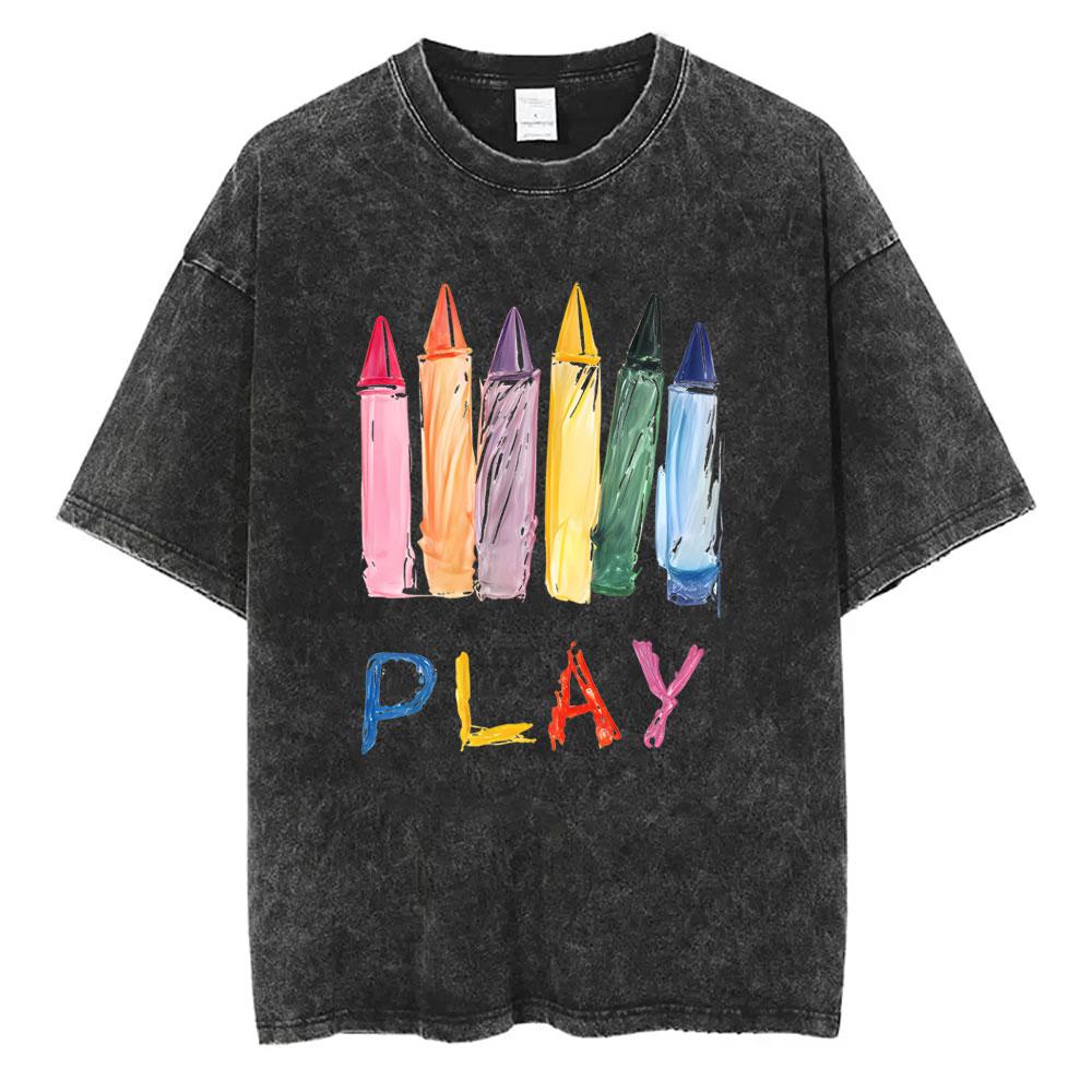 Washed Vintage Ed Sheeran Play Graphic Tshirt Men Women Hip Hop Fashion Pop Music T Shirts Mens Gothic Oversized Streetwear