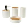 4Pcs/Set Bathroom Toiletry Set Soap Dispenser Toothbrush Holder Soap Dish Plastic Bamboo Bath Accessories