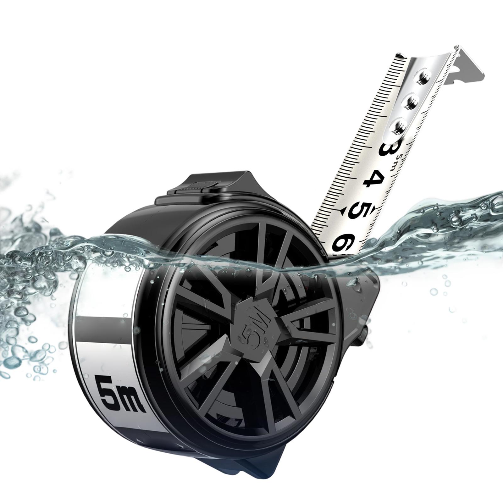 

5 м/16,4 фута Полая измерительная лента с двойной фиксацией и зажимом Рулетка Ржавчиноустойчивая Метрическая линейка для промышленности Дома Портативная чёрный