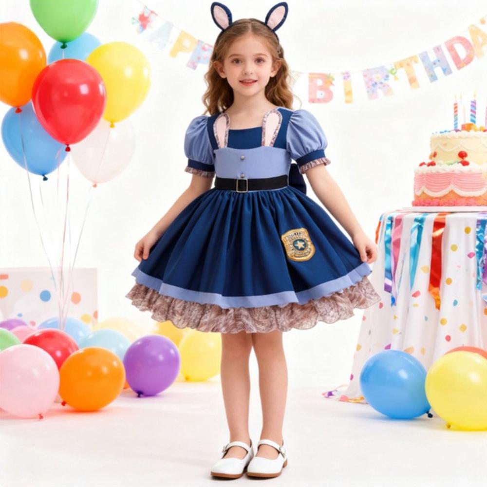 Zootopia 2 Judy Bunny Police Cosplay, Kids Halloween Party Dress-Up Costume Gift