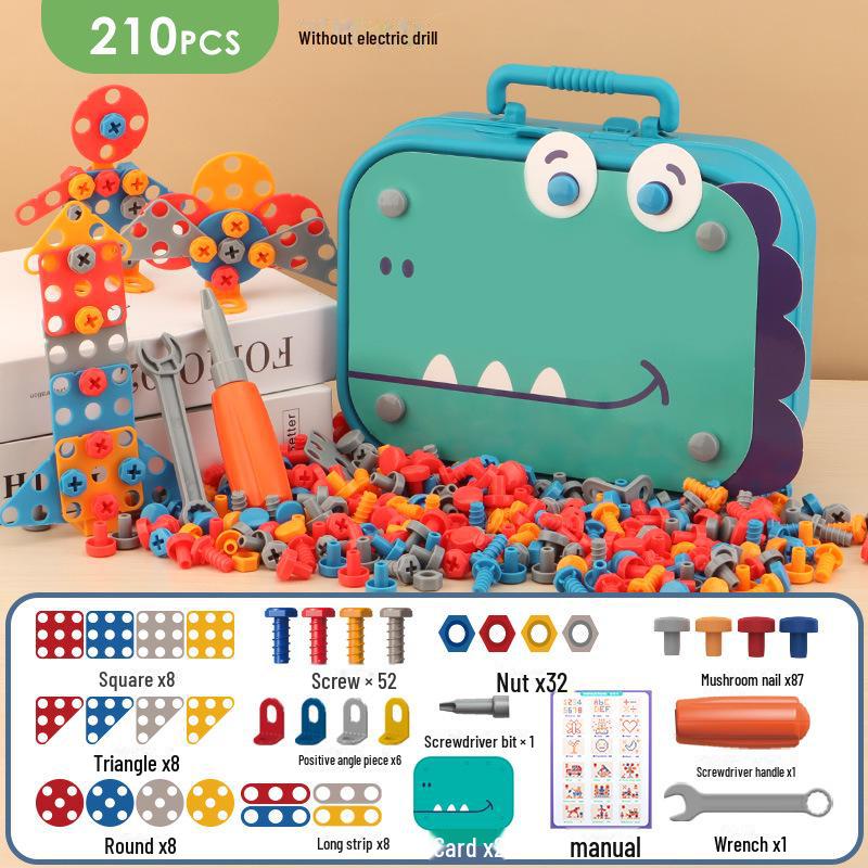 Children's Educational Screw Assembly Toy: Electric Drill & Tool Box for Boys