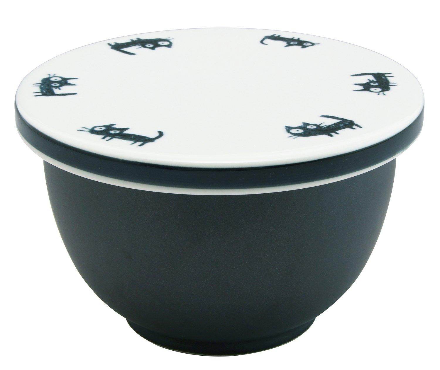 

Toyo Ceramics Arita Ware Ceramic Rice Container, for Rice Storage, Single Bowl, Microwave Safe, Flat Lid, Kitten Design, Y052-5