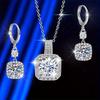 3New creative square set of earrings and necklace, simple, unique, elegant, fashionable, luxurious, multifunctional, exquisite, suitable as a party