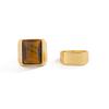 Ingemark 2 Pcs/Set Trendy Geometry Alloy Chunky Wide Rings for Men Vintage Inlaid Resin Finger Knuckle Ring Hip Hop Male Jewelry