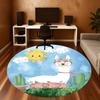 1pc llama flower Round Chair mat Area Rug - Non-Slip, Floor Mat for Office, Bedroom, and Indoor Decor c1125380