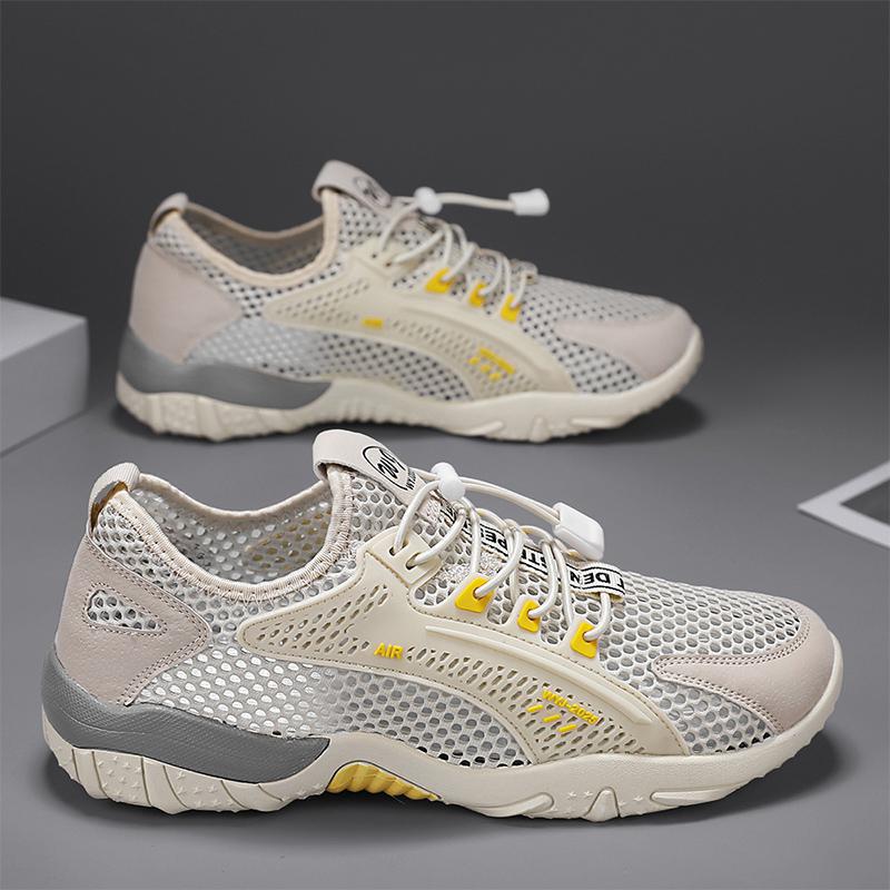 Fashion Men's Shoes 2025 Summer Breathable Mesh Outdoor Non-slip Light Walking Casual Trekking Hiking Sneakers Male Beach Wading Shoes