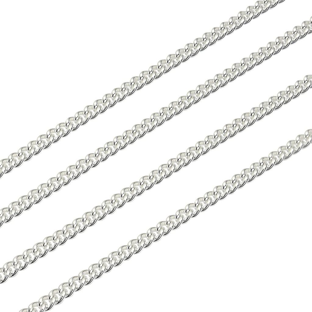 [Sears] Curb Chain Necklace, Uncut, Silver 925, 4.4mm Width, 50cm