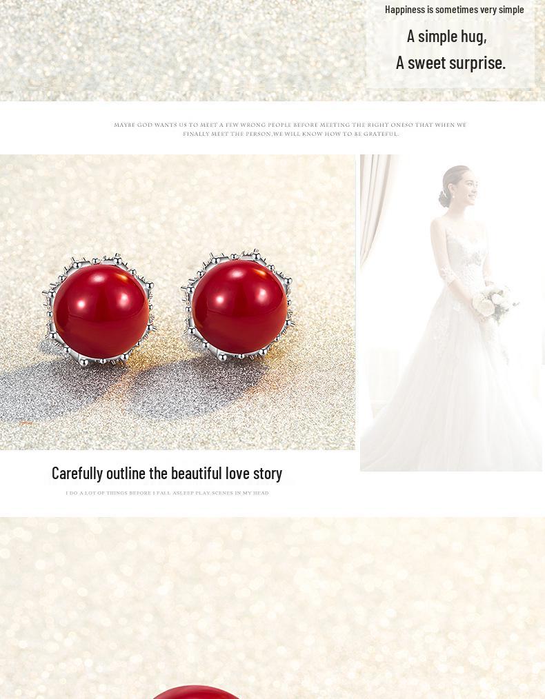 Roztomilé oboustranné náušnice s perlovou krajkou - Valentýnský a vánoční dárek pro ženy